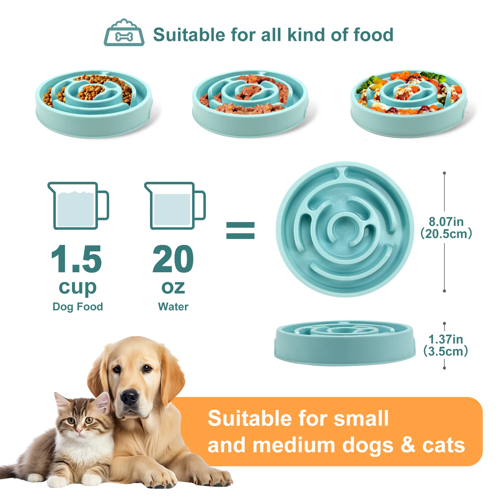 non slip slow feeder bowl for large, medium & small dogs non slip slow feeder bowl for large, medium & small dogs