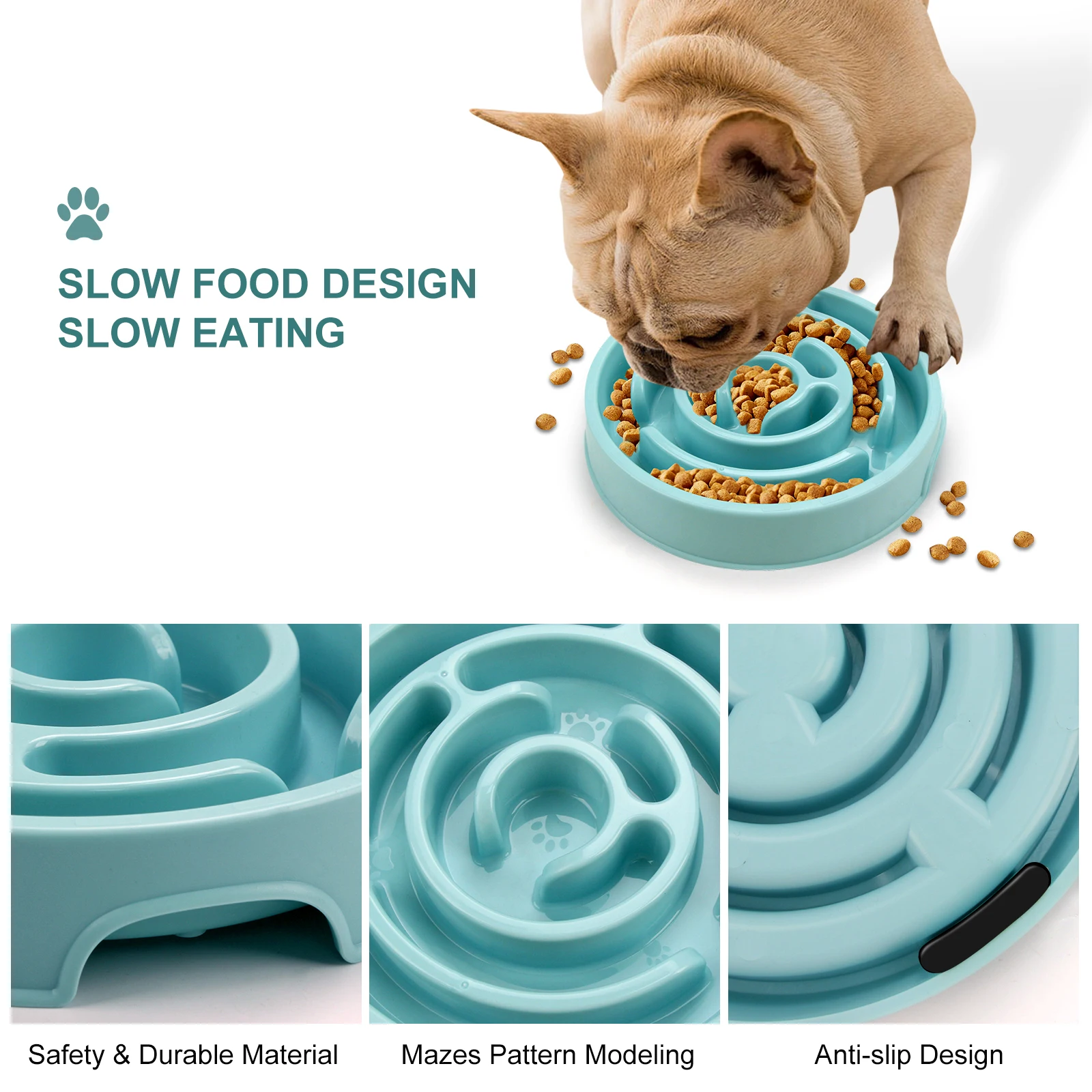 non slip slow feeder bowl for large, medium & small dogs non slip slow feeder bowl for large, medium & small dogs